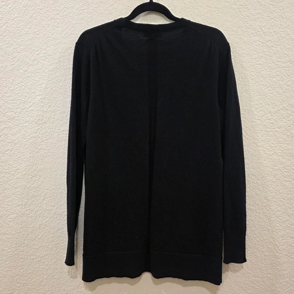 Banana Republic Mens Black 100% Merino Wool V-Neck Button Cardigan Sweater M